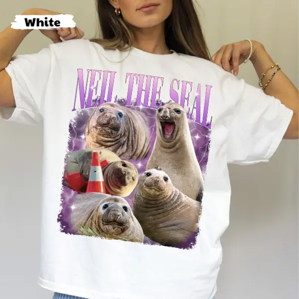 Neil The Seal Vintage 90s Bootleg Elephant Seal Graphic Tee