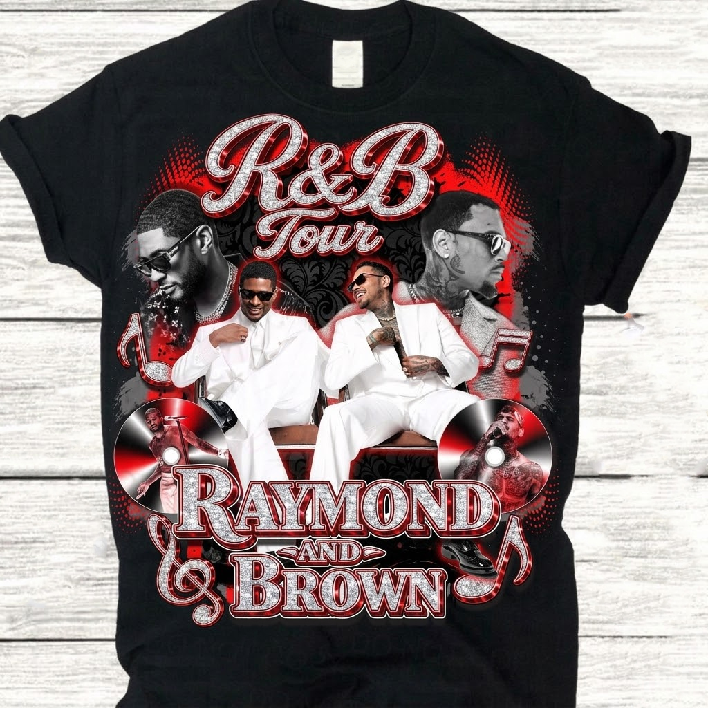 Usher Raymond & Chris Brown R&B Tour Vintage Bootleg Graphic T-Shirt