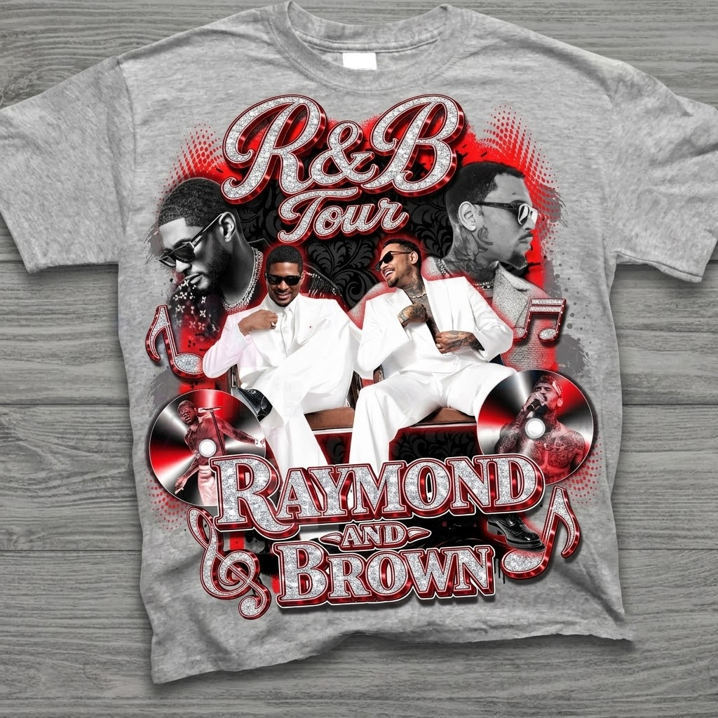 Usher & Chris Brown R&B Tour Shirt - Vintage Bootleg Graphic Tee