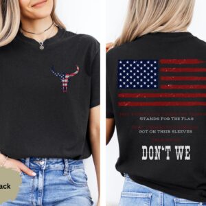 Morgan Wallen Concert Style Stands For The Flag Patriotic Graphic Tee