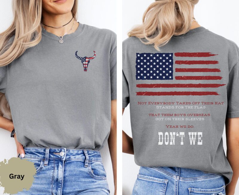 Morgan Wallen Concert Style Stands For The Flag Patriotic Graphic Tee