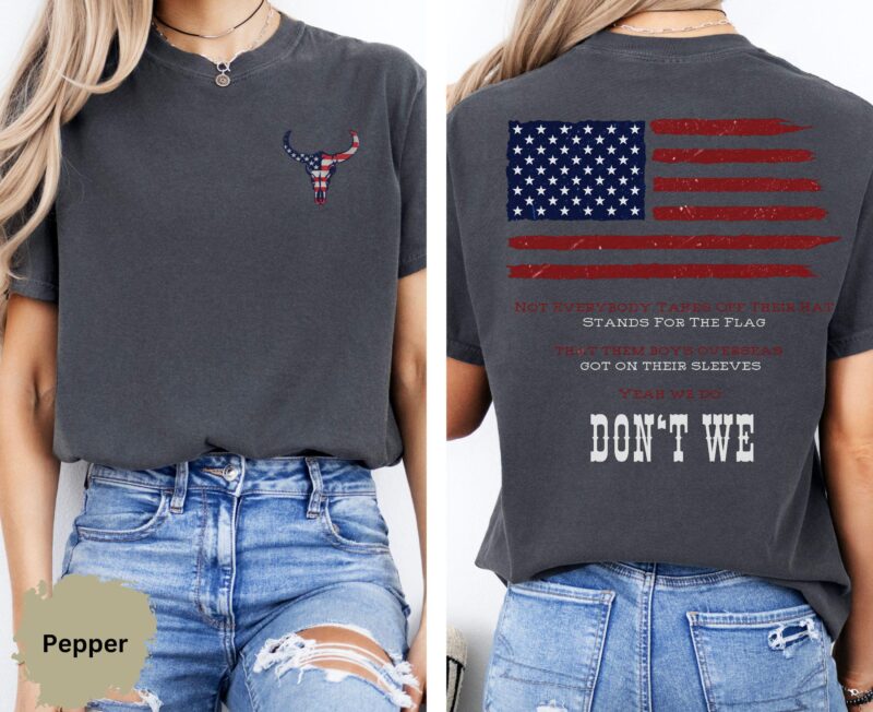 Morgan Wallen Concert Style Stands For The Flag Patriotic Graphic Tee