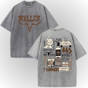 Morgan Wallen Vintage Whiskey Front & Back Graphic T-Shirt