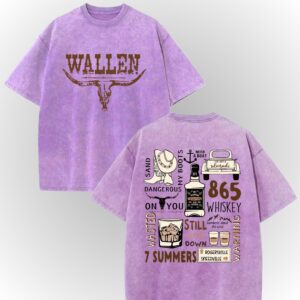 Morgan Wallen Vintage Whiskey Front & Back Graphic T-Shirt