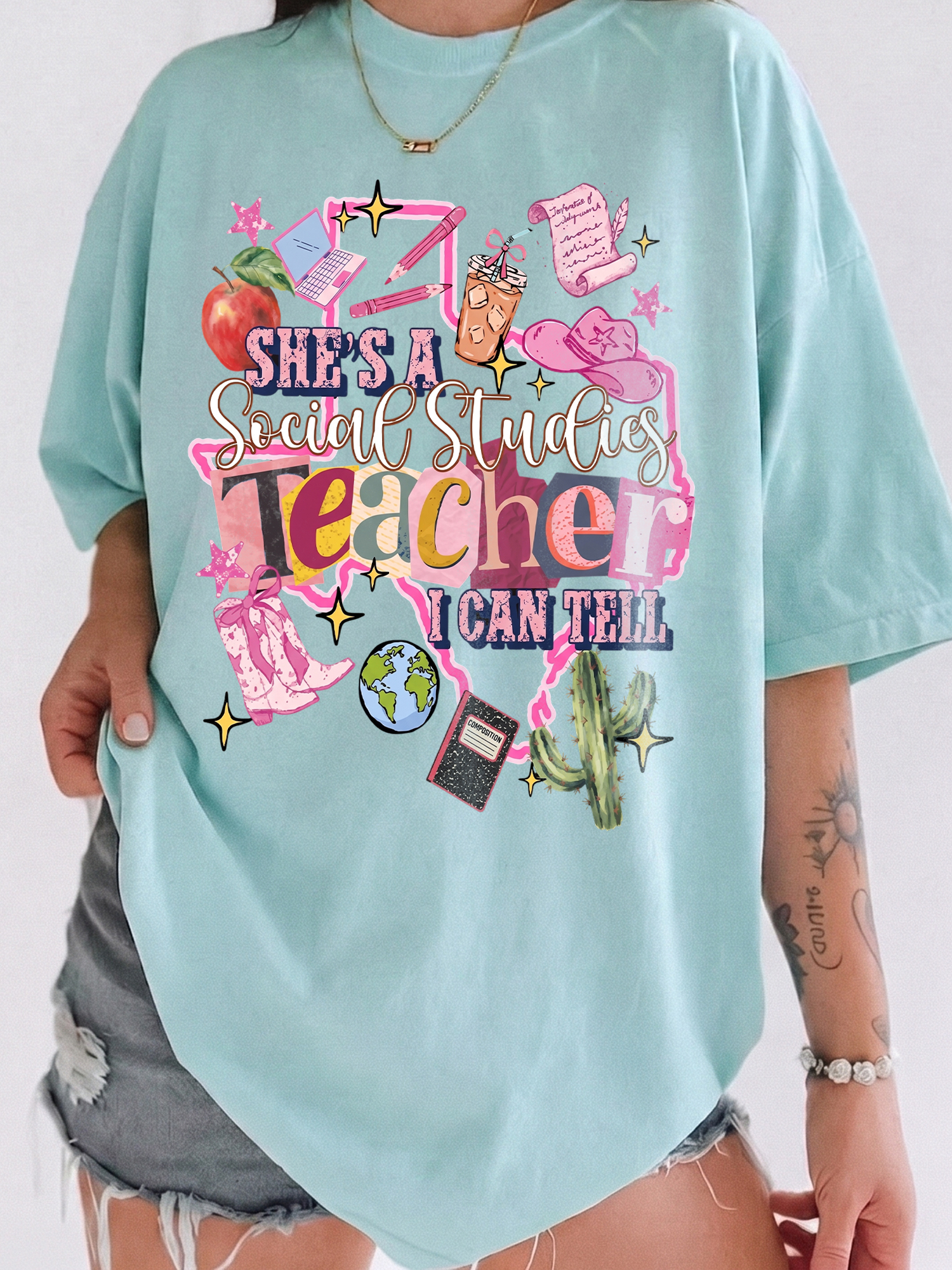 She's A Social Studies Teacher I Can Tell Shirt - Back to School Tee