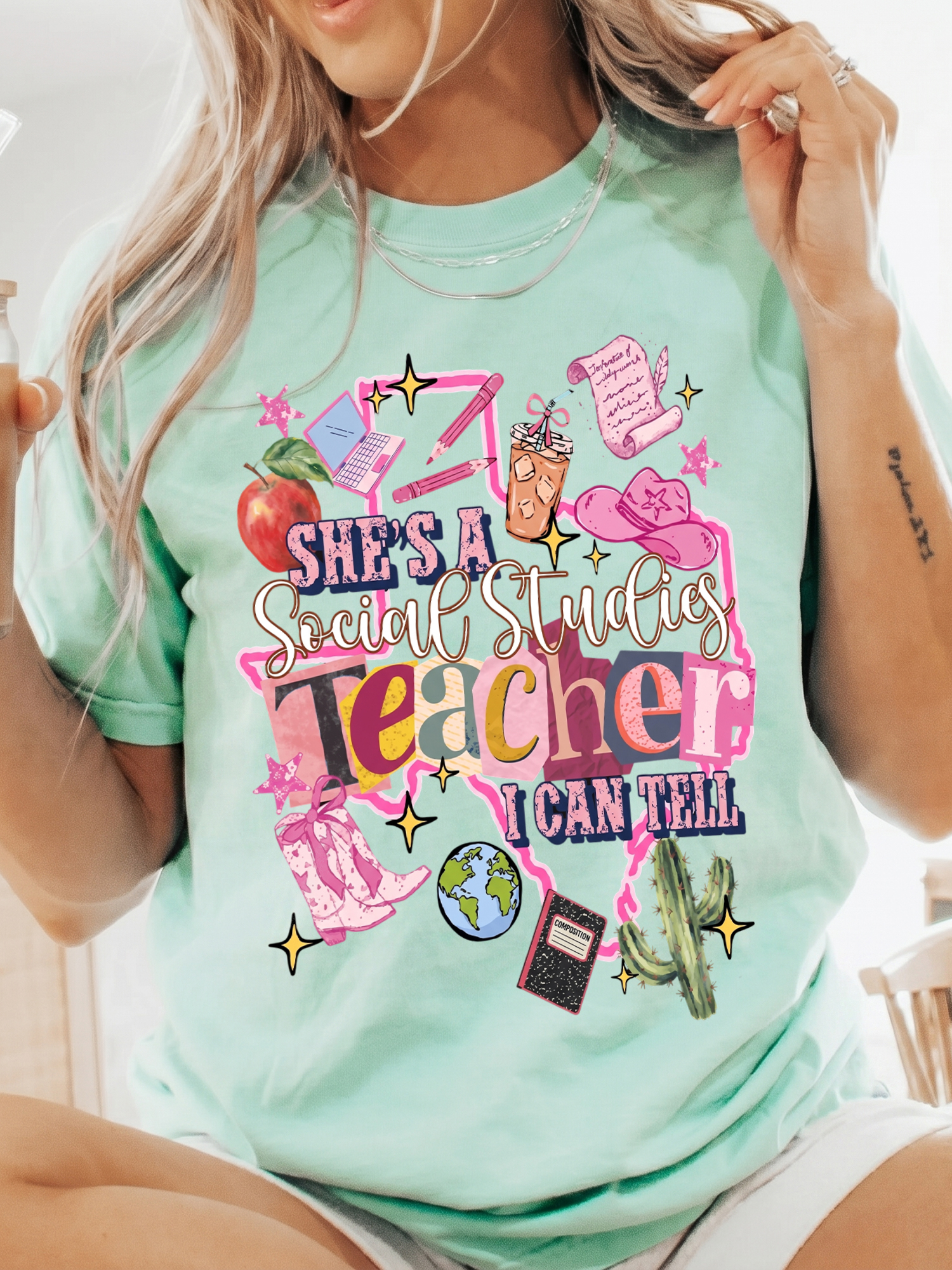 She's A Social Studies Teacher I Can Tell Shirt - Back to School Tee