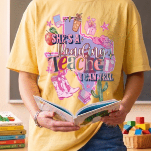 She's A Reading Teacher I Can Tell Texas Western Cowgirl Back To School T-Shirt Graphic Tee