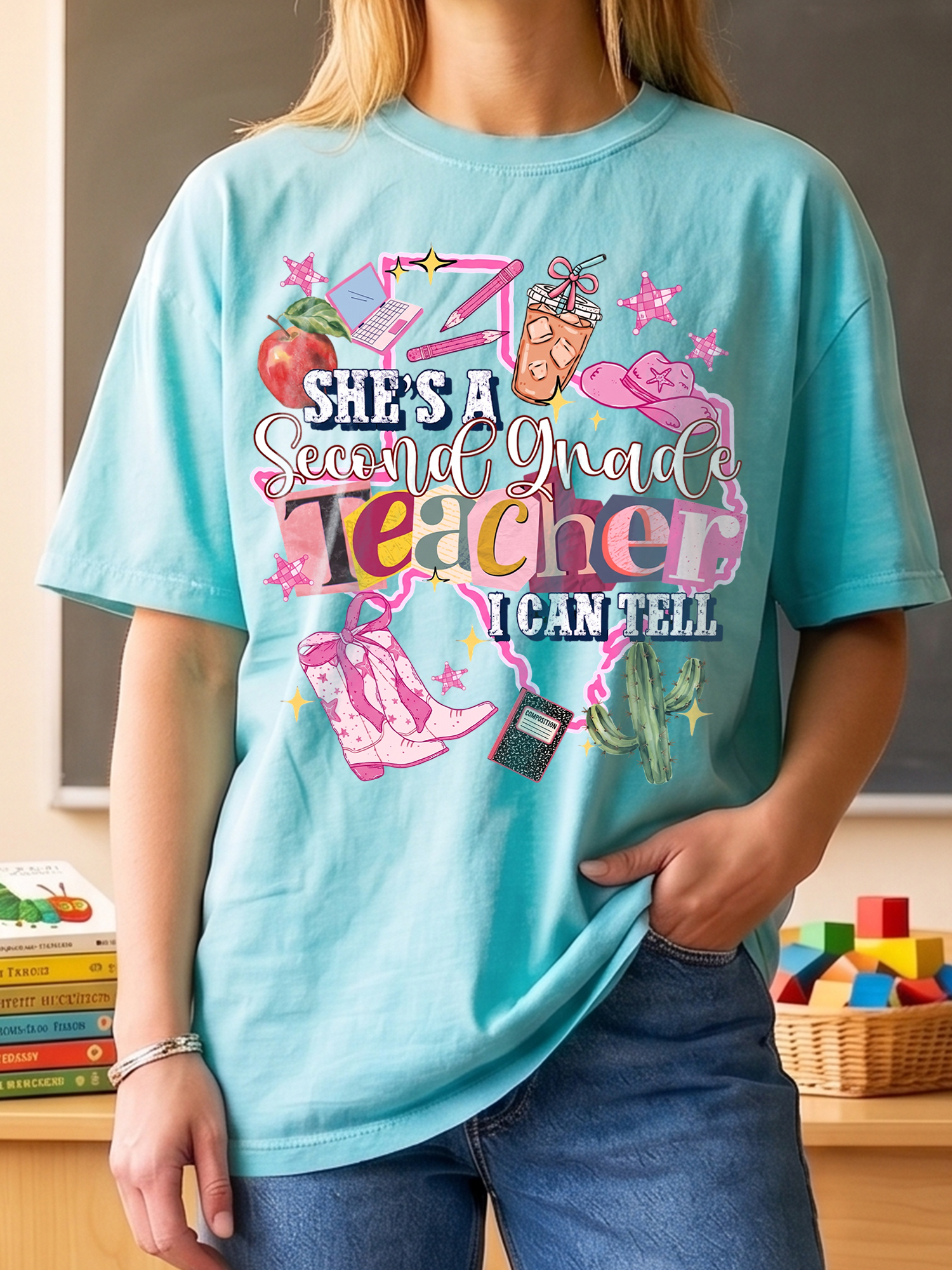 Western Second Grade Teacher Graphic Tee - Back to School Shirt