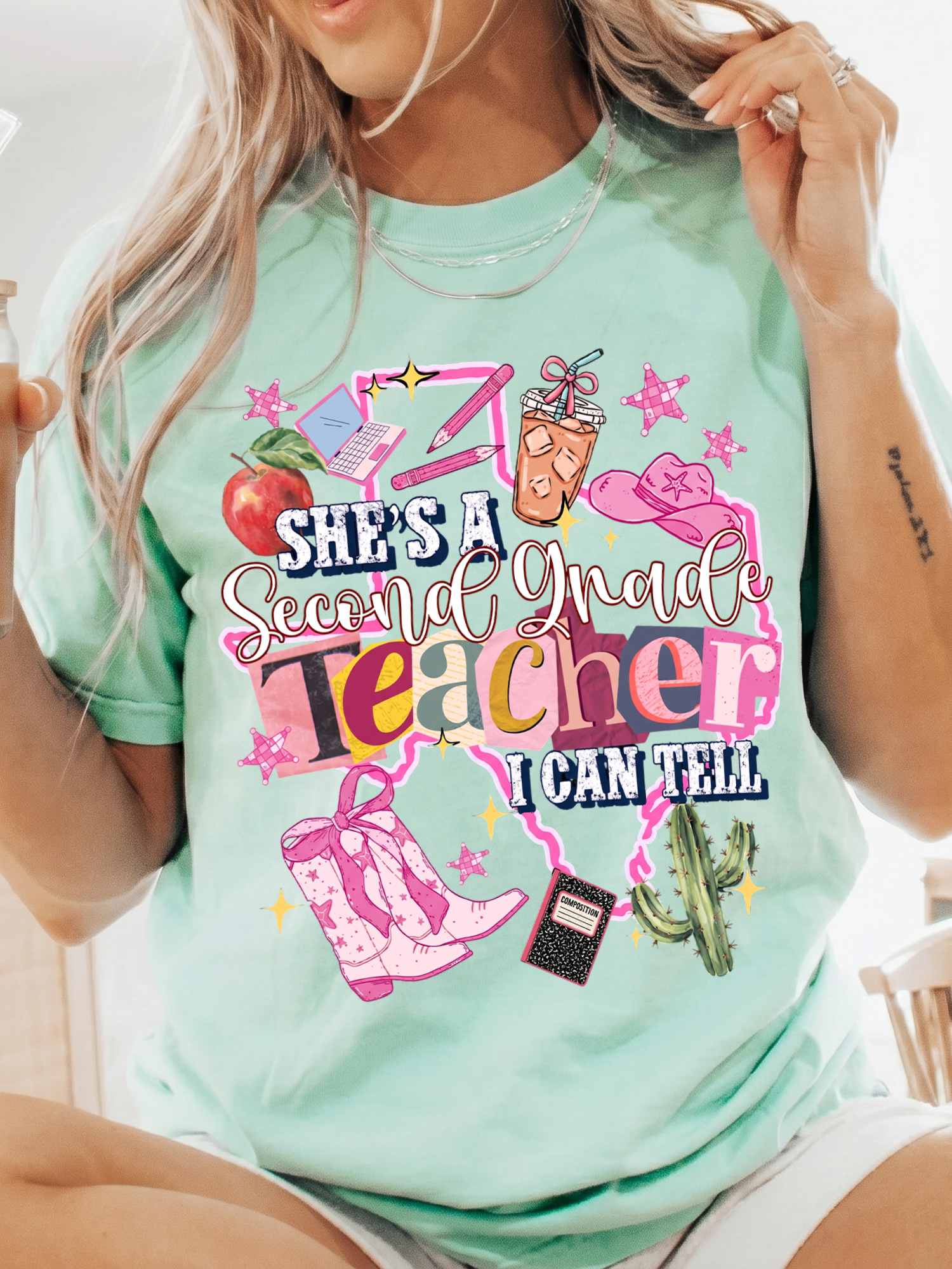 Western Second Grade Teacher Graphic Tee - Back to School Shirt