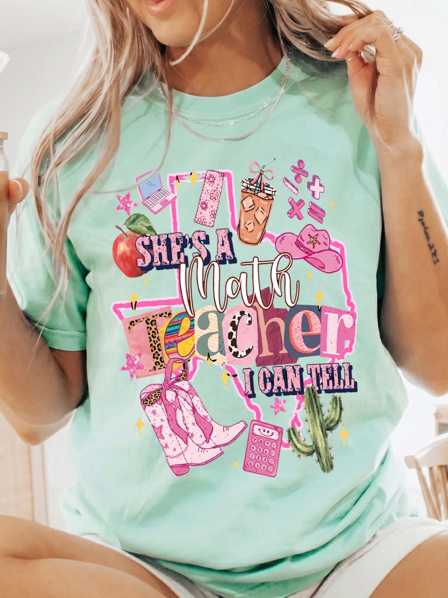 She's A Math Teacher I Can Tell Shirt - Western Texas Educator Tee