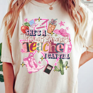 "She's A Third Grade Teacher" Shirt Cute Western Back to School Tee