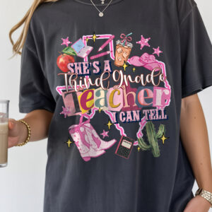 "She's A Third Grade Teacher" Shirt Cute Western Back to School Tee