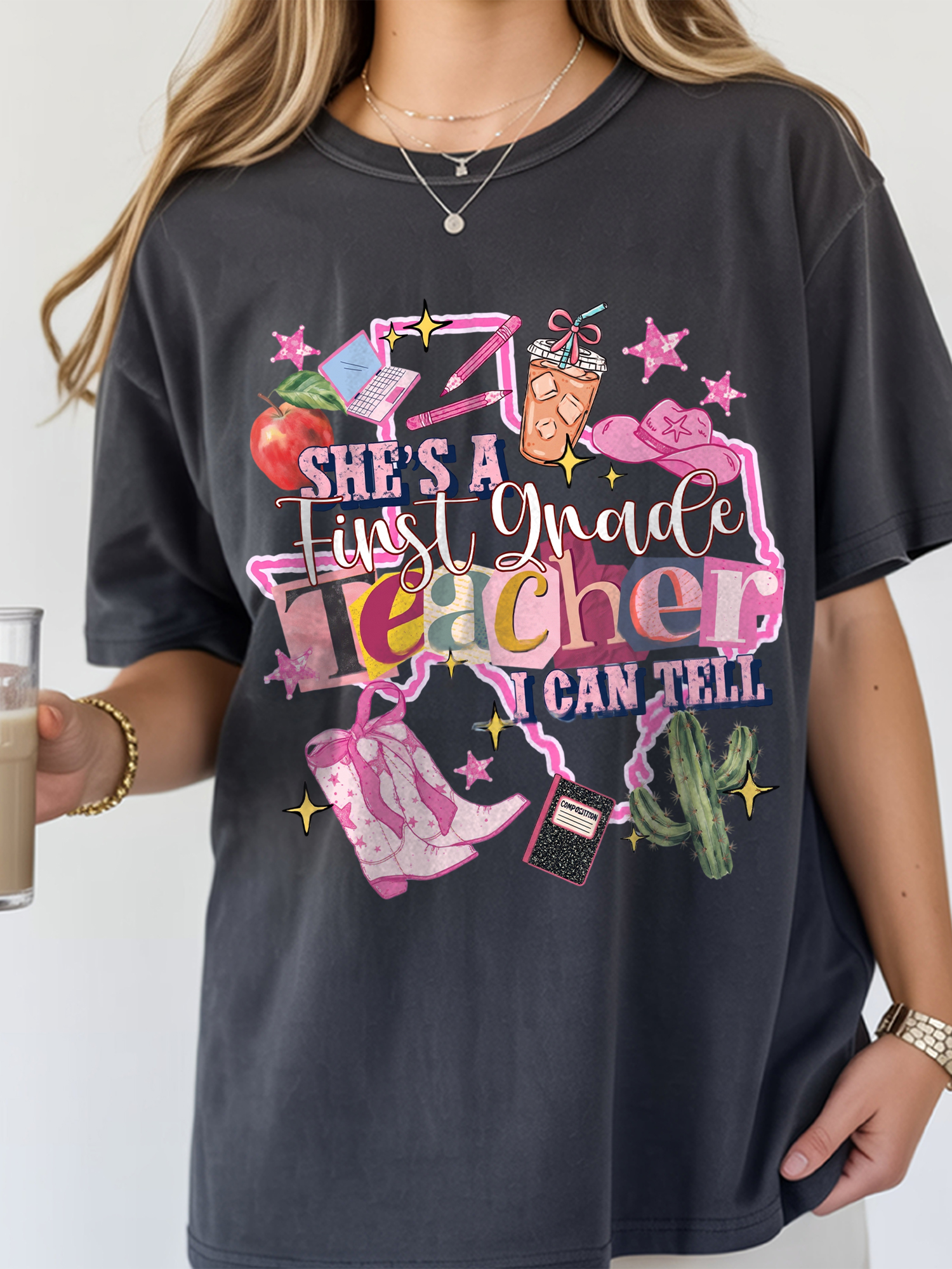 First Grade Teacher Western Graphic T-Shirt | Back to School Gift