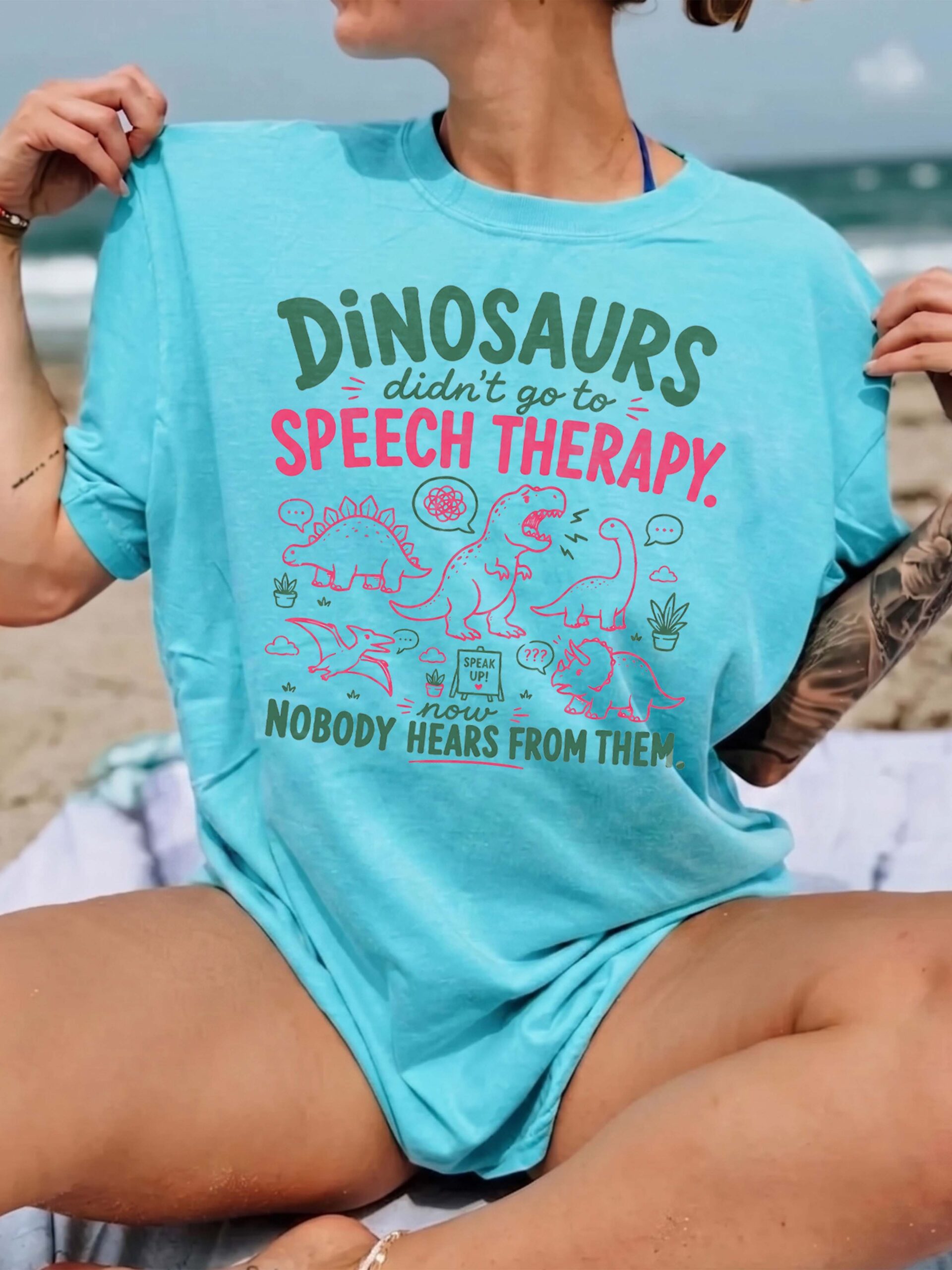Funny Dinosaur Speech Therapy Shirt | Pediatric SLP Graphic Tee