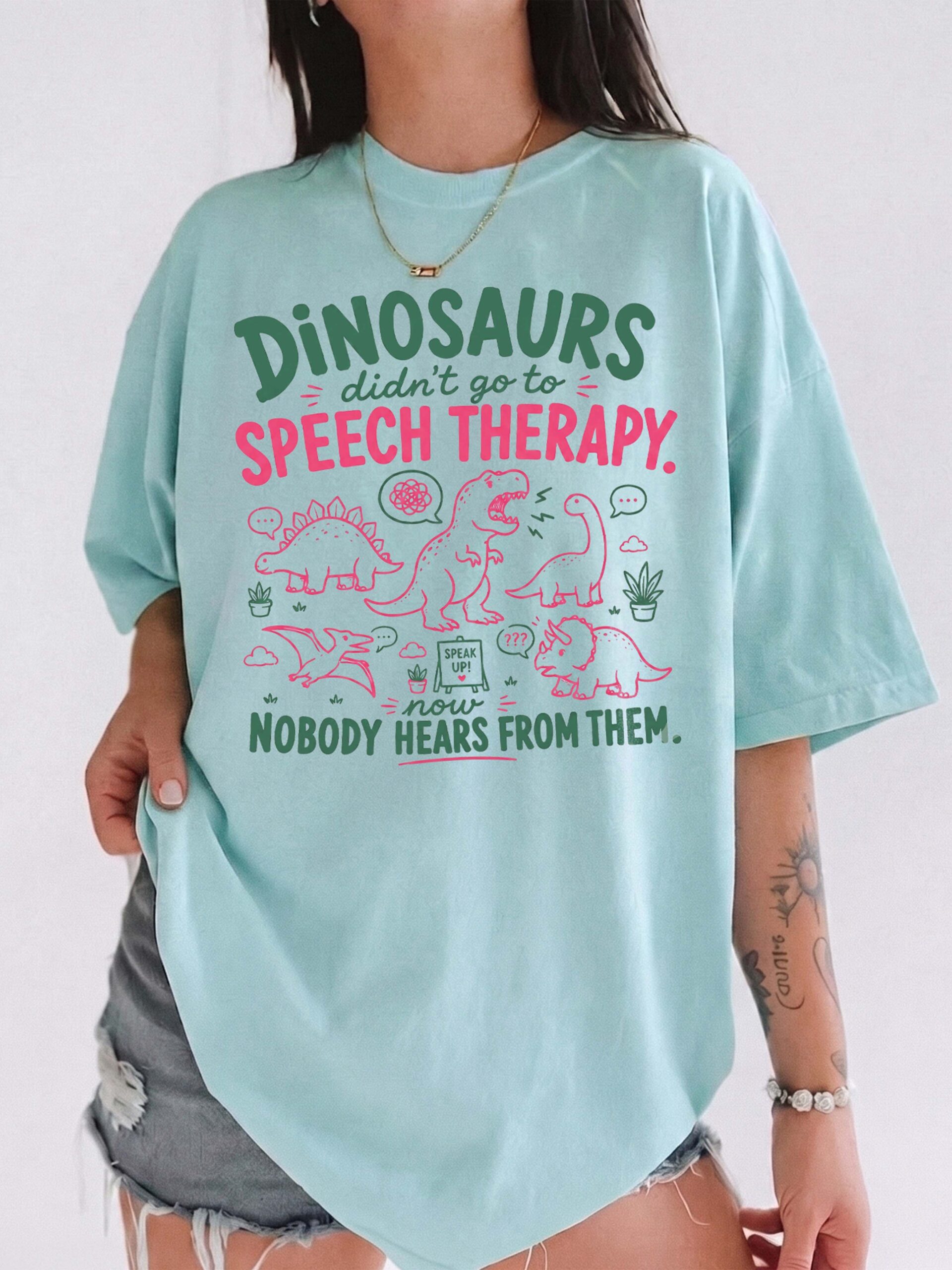 Funny Dinosaur Speech Therapy Shirt | Pediatric SLP Graphic Tee