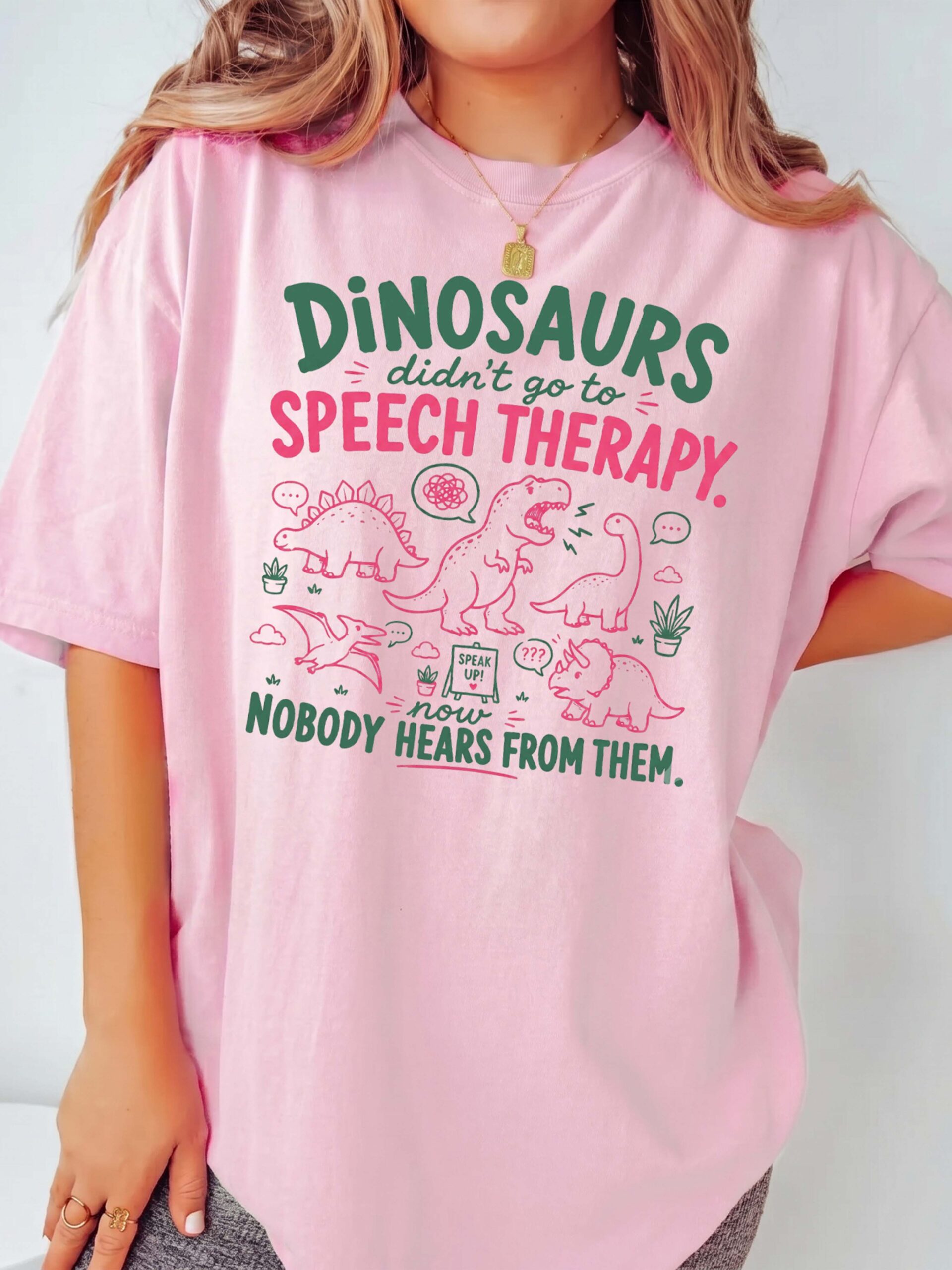Funny Dinosaur Speech Therapy Shirt | Pediatric SLP Graphic Tee