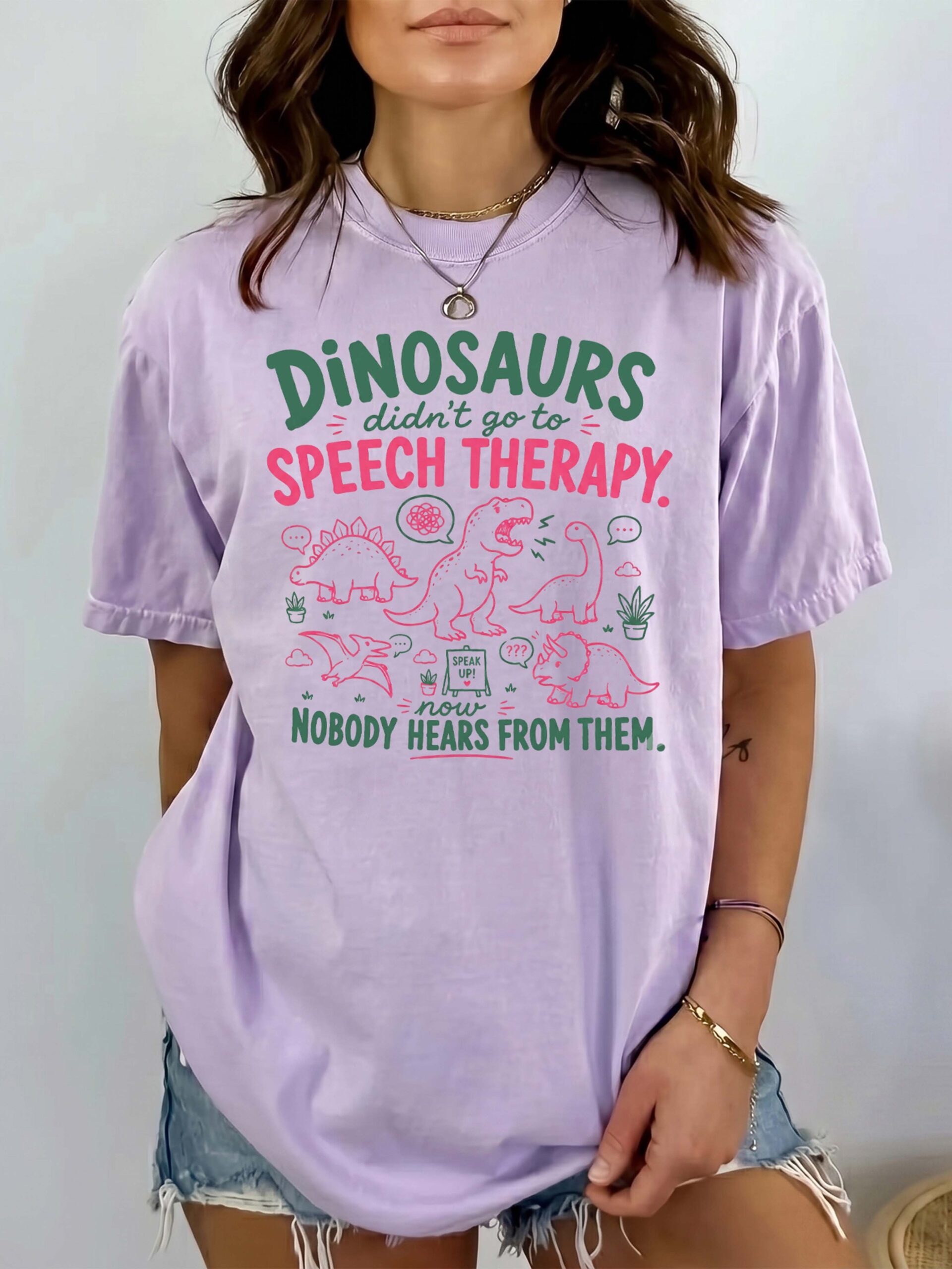 Funny Dinosaur Speech Therapy Shirt | Pediatric SLP Graphic Tee