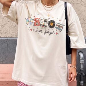 Never Forget Retro Tech Graphic Tee - 90s Nostalgia