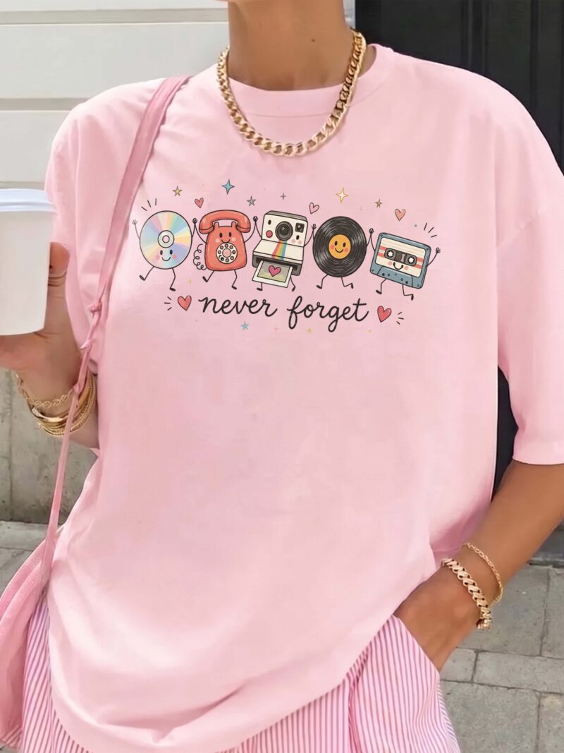 Never Forget Retro Tech Graphic Tee - 90s Nostalgia