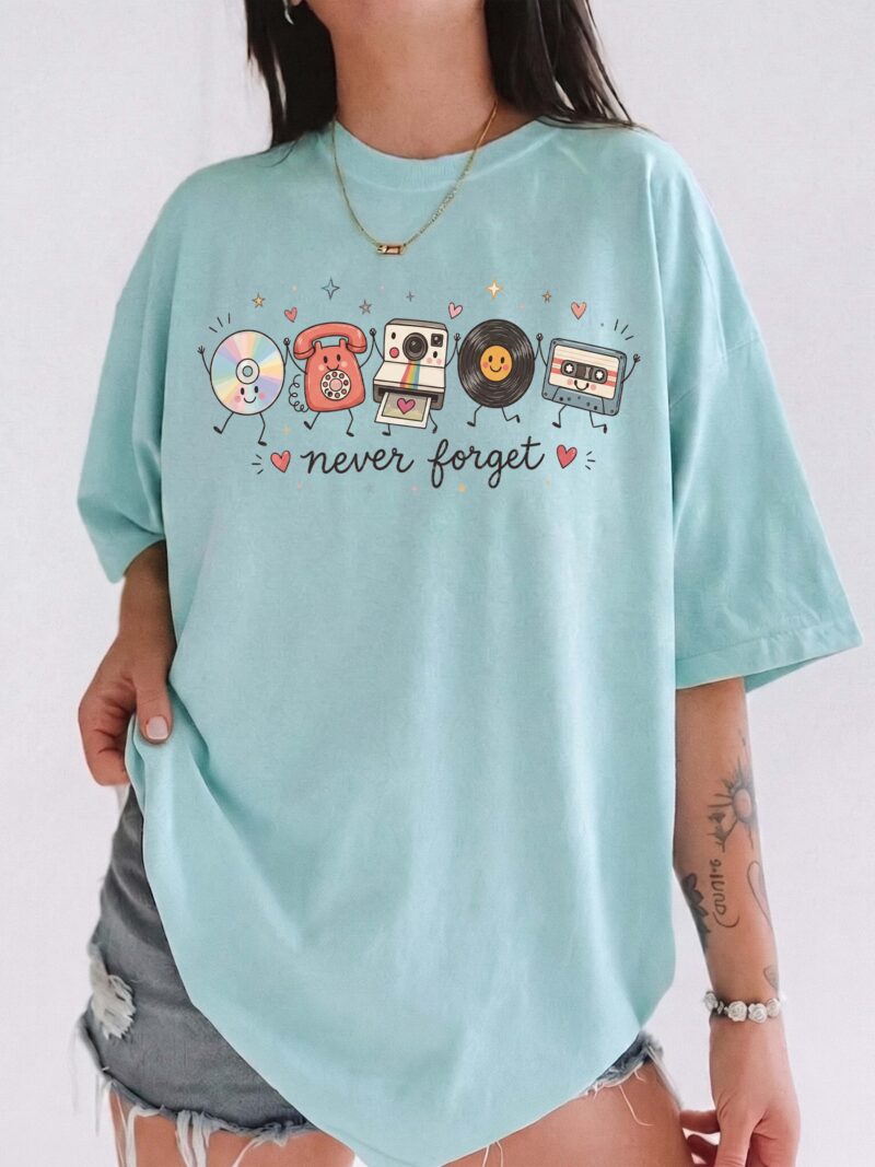 Never Forget Retro Tech Graphic Tee - 90s Nostalgia