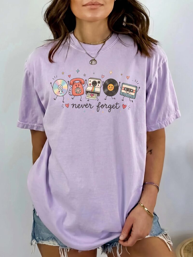 Never Forget Retro Tech Graphic Tee - 90s Nostalgia