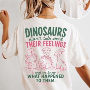 Funny Dinosaur Mental Health Oversized Graphic T-Shirt