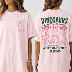 Funny Dinosaur Mental Health Oversized Graphic T-Shirt