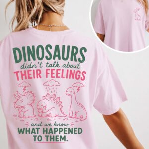 Funny Dinosaur Mental Health Oversized Graphic T-Shirt