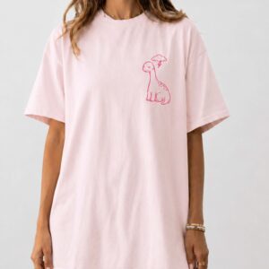 Funny Dinosaur Mental Health Oversized Graphic T-Shirt