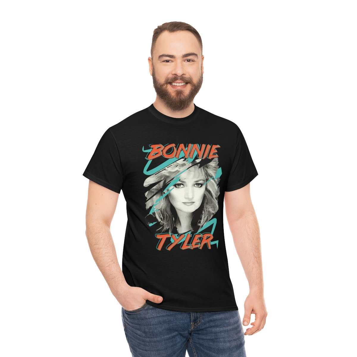 Vintage 80s Bonnie Tyler Graphic Tee Retro Pop Rock Shirt