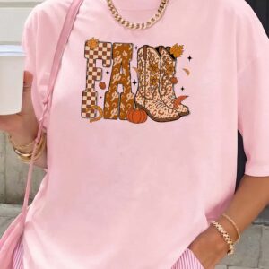 Western Fall Leopard Boots Graphic Tee - Boho Autumn Shirt