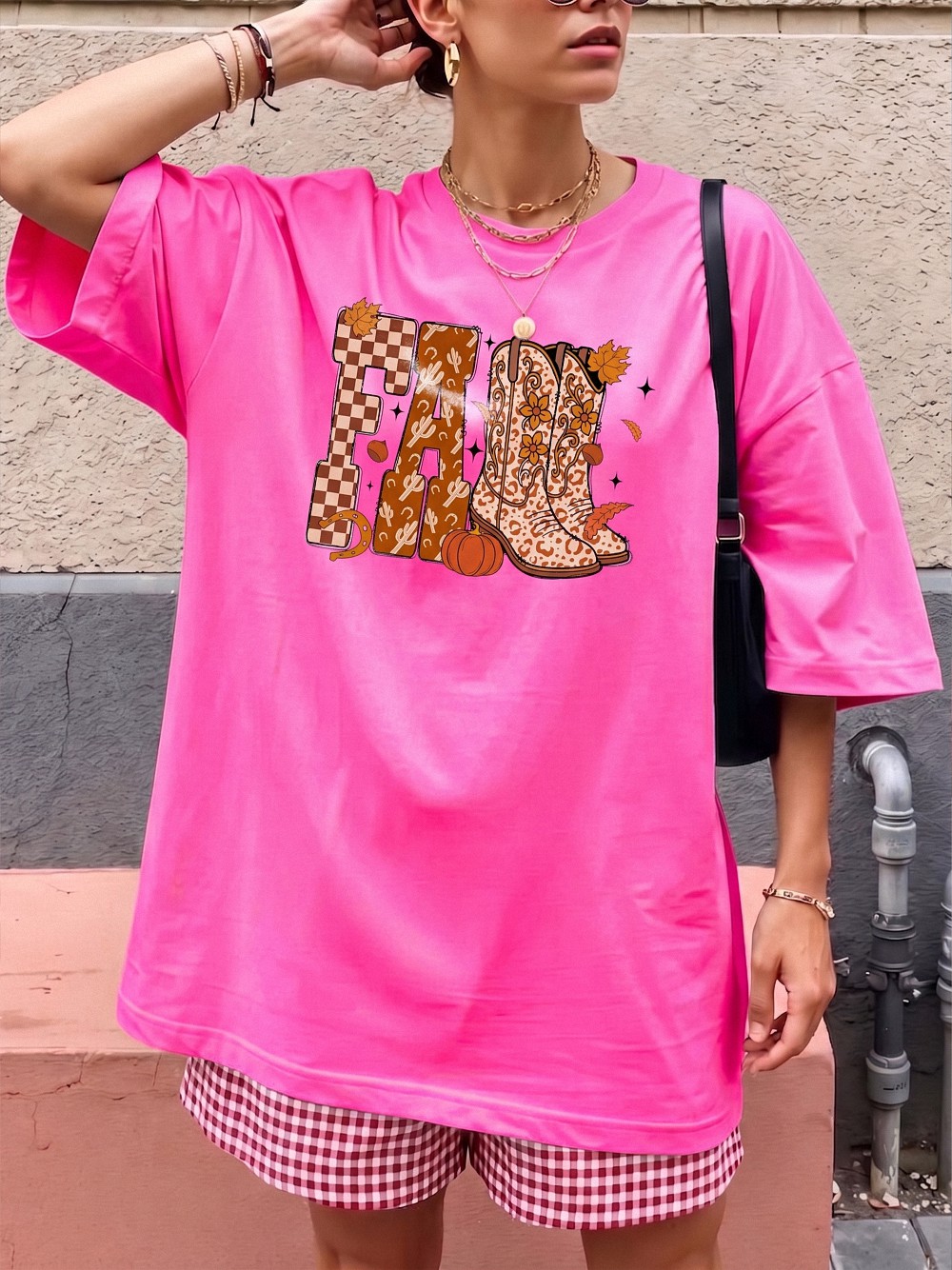 Western Fall Leopard Boots Graphic Tee - Boho Autumn Shirt