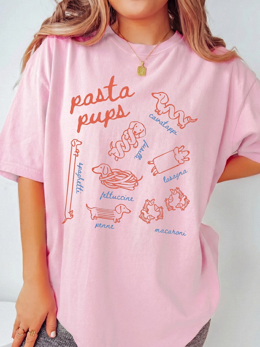 Pasta Pups Dachshund Graphic Tee - Funny Wiener Dog Shirt