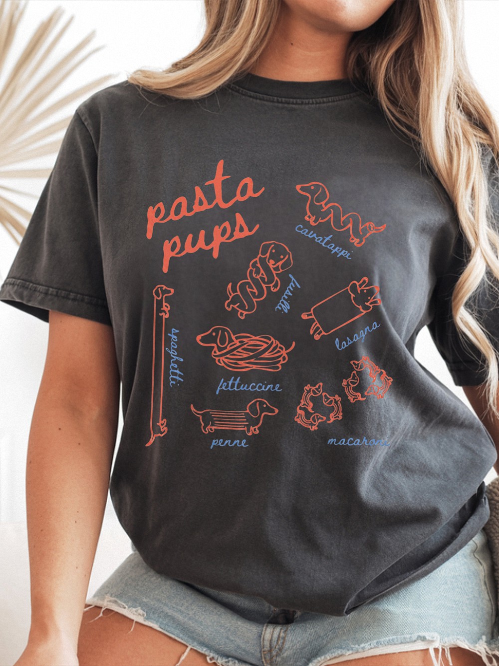 Pasta Pups Dachshund Graphic Tee - Funny Wiener Dog Shirt