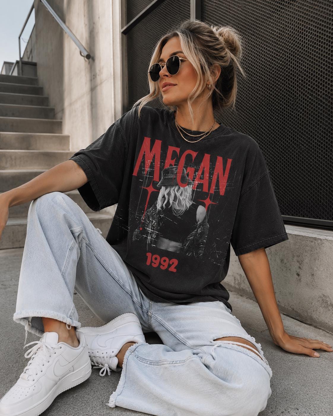 MEGAN 1992 Vintage Grunge Graphic Tee | 90s Retro Band Shirt