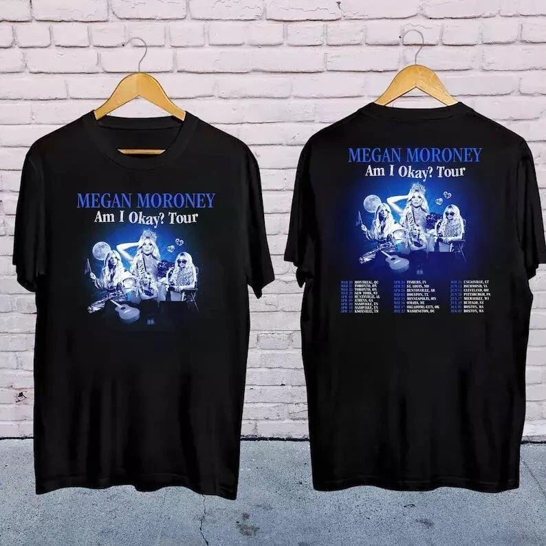 woobulk_1783932650540_0_f20b22a1.png Megan Moroney Am I Okay Tour T-Shirt | Two-Sided Concert Merch