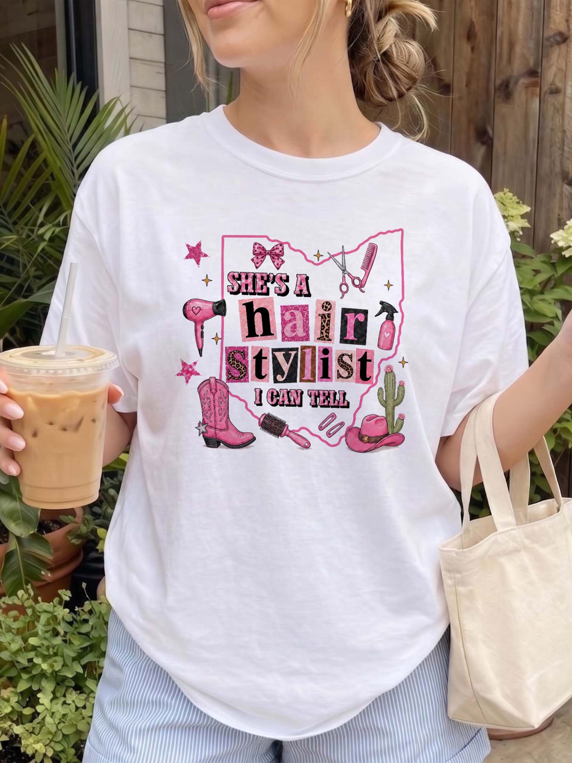 She's A Hair Stylist I Can Tell Ohio Western Cowgirl Graphic Tee