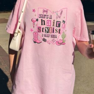 She's A Hair Stylist I Can Tell Ohio Western Cowgirl Graphic Tee