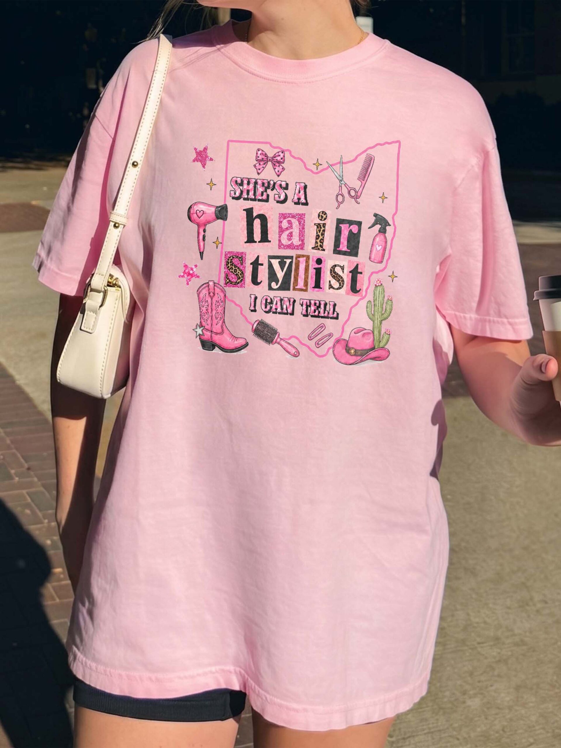 She's A Hair Stylist I Can Tell Ohio Western Cowgirl Graphic Tee