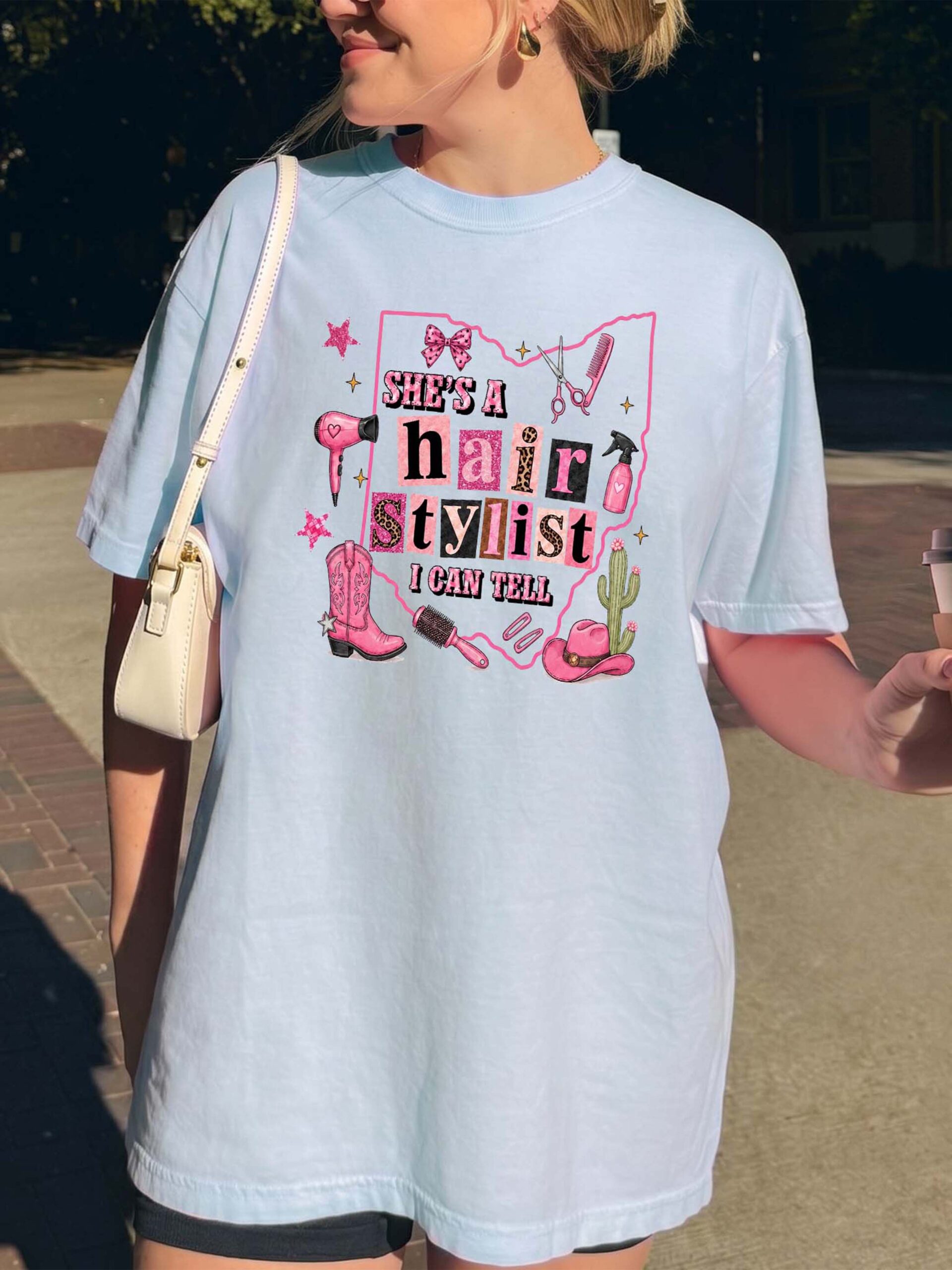 She's A Hair Stylist I Can Tell Ohio Western Cowgirl Graphic Tee