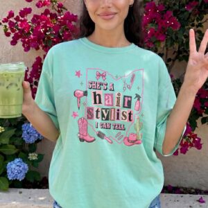 She's A Hair Stylist I Can Tell Ohio Western Cowgirl Graphic Tee