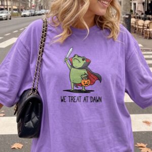 We Treat At Dawn Vampire Frog Shirt - Cute Kawaii Halloween Graphic Tee