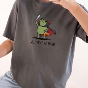 We Treat At Dawn Vampire Frog Shirt - Cute Kawaii Halloween Graphic Tee
