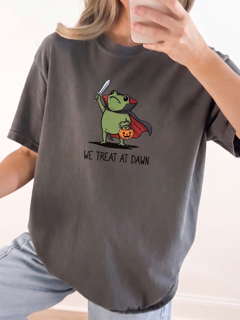 We Treat At Dawn Vampire Frog Shirt - Cute Kawaii Halloween Graphic Tee