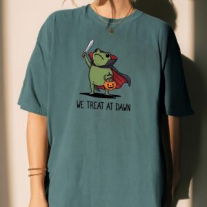 We Treat At Dawn Vampire Frog Shirt - Cute Kawaii Halloween Graphic Tee