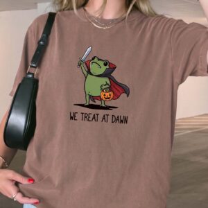 We Treat At Dawn Vampire Frog Shirt - Cute Kawaii Halloween Graphic Tee