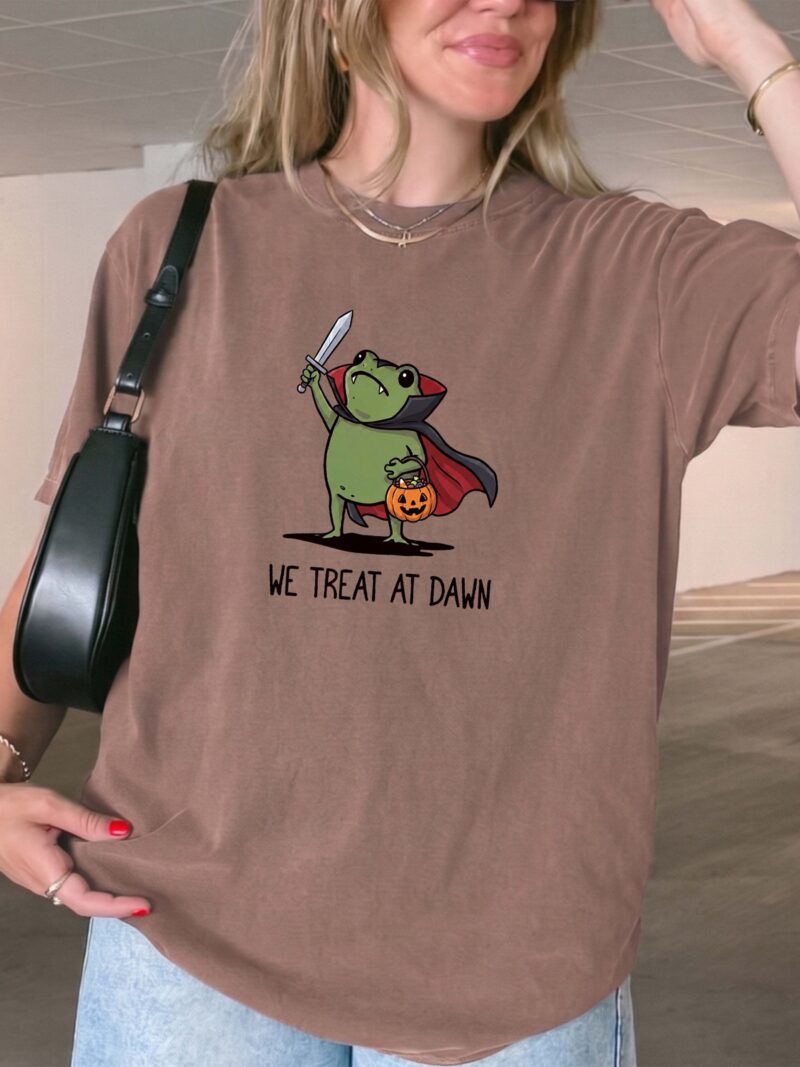 We Treat At Dawn Vampire Frog Shirt - Cute Kawaii Halloween Graphic Tee