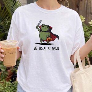 We Treat At Dawn Vampire Frog Shirt - Cute Kawaii Halloween Graphic Tee
