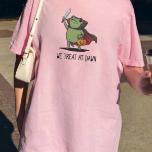 We Treat At Dawn Vampire Frog Shirt - Cute Kawaii Halloween Graphic Tee