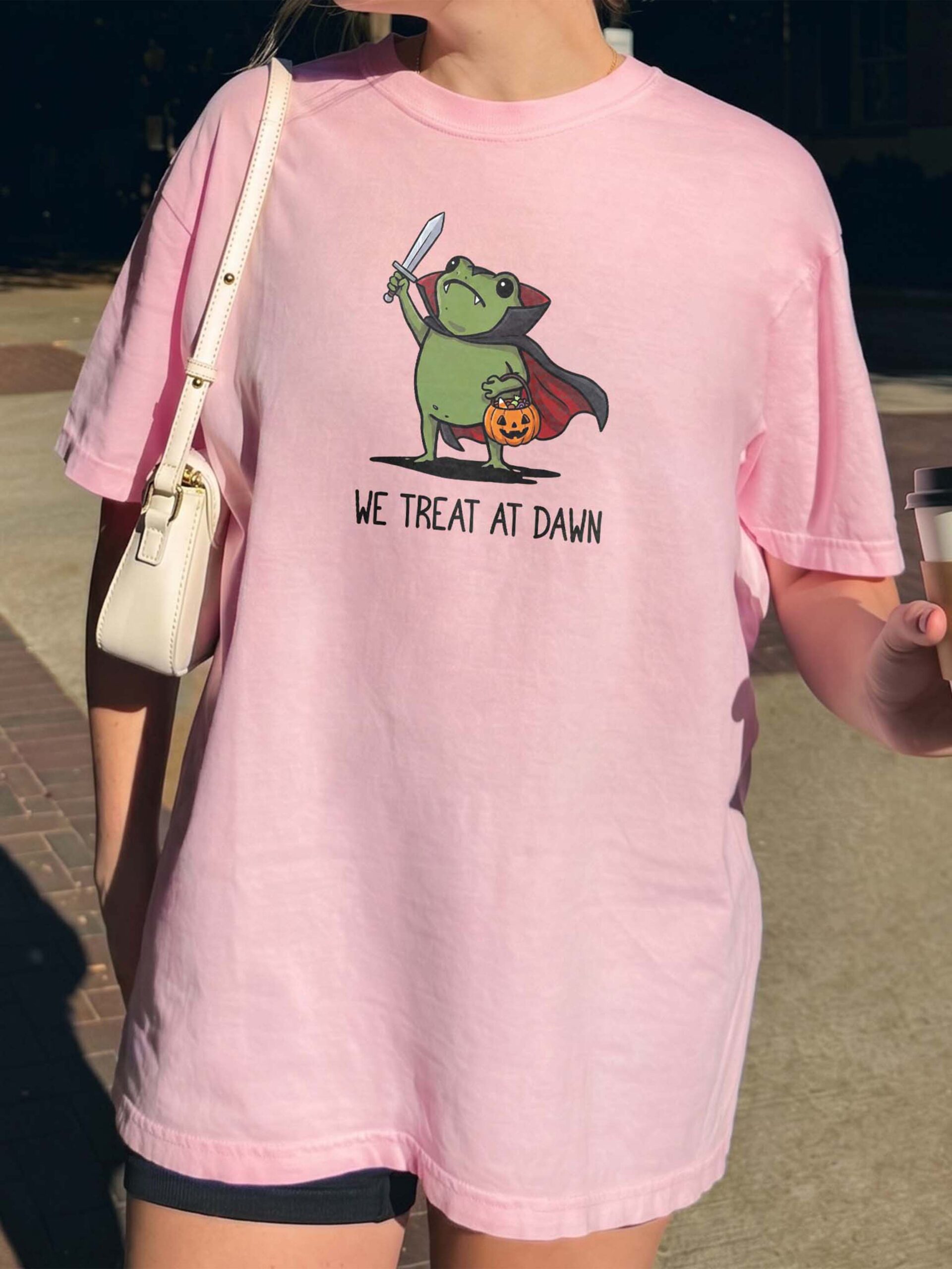 We Treat At Dawn Vampire Frog Shirt - Cute Kawaii Halloween Graphic Tee